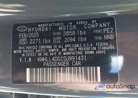2025 Hyundai Elantra Se z USA, uszkodzony, nr VIN KMHLL4DG1SU991431
